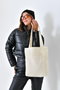 Zoozie Bags Bolso Tote de Gabardina Crudo 33 x 45 x 10 cm